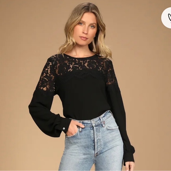 Black lace blouse - Picture 1 of 5